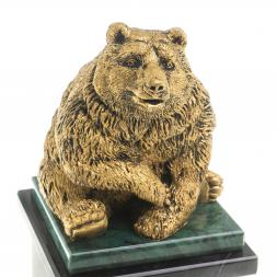 Настольные часы &amp;quot;Медведь сидит&amp;quot; змеевик