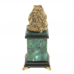 Настольные часы &amp;quot;Медведь сидит&amp;quot; змеевик