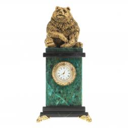 Настольные часы &amp;quot;Медведь сидит&amp;quot; змеевик
