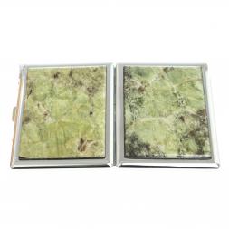 Портсигар на 10 сигарет с зажигалкой камень желтый апатит