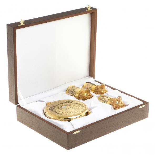 Подарочный набор &amp;quot;Медведь&amp;quot; фляжка и 3 стопки перевертыша Златоуст 123679