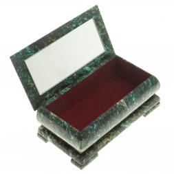 Шкатулка с иллюстрацией &amp;quot;Парящий орел&amp;quot; камень змеевик 17,5х9,5х7,5 см