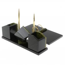 Настольный набор "Куб" змеевик