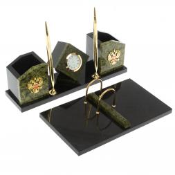 Настольный набор "Куб" змеевик