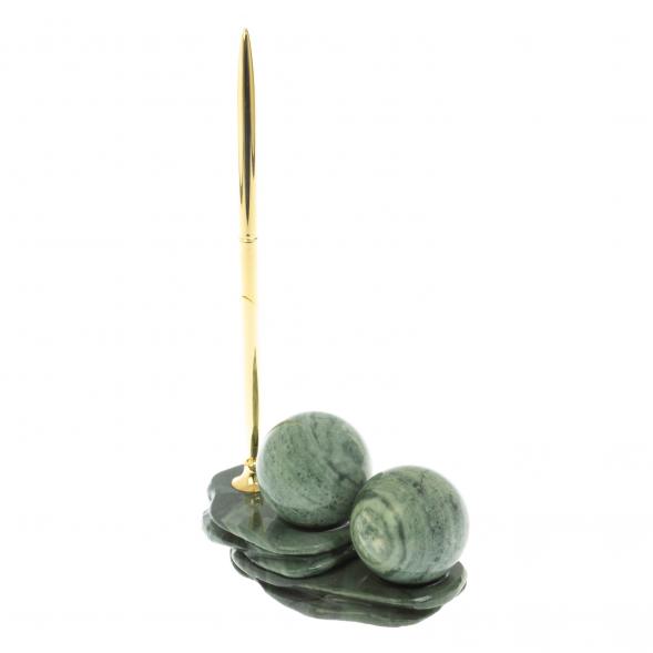 Композиция &amp;quot;Два шара&amp;quot; из офиокальцита с ручкой 128873