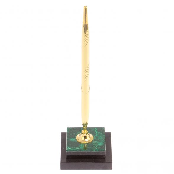 Квадратная подставка под ручку из малахита 6,5х6,5х21,5 см 125959