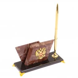 Визитница настольная "Мини 2" из лемезита на ножках