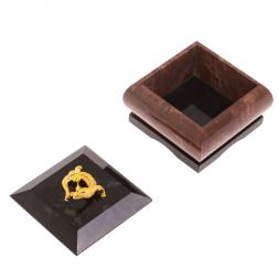 Шкатулка из лемезита квадратная с ящерицей 7х7х6 см