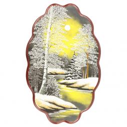 Панно с рисунком из каменной крошки &amp;quot;Зимняя ночь&amp;quot; 45х29 см