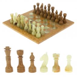 Шахматы "Статус" доска 30х30 см ракушечник оникс