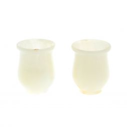 Набор стопок 2 шт "Тюльпан" из белого оникса 3,7х3,7х3,5 см (1,5х2)