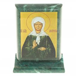 Икона &amp;quot;Св. Матрона Московская&amp;quot; змеевик 8х4х9,5 см