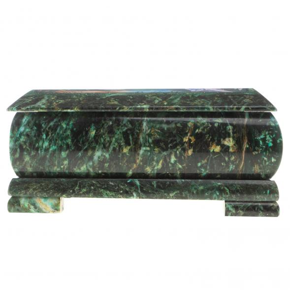 Шкатулка с иллюстрацией &amp;quot;Пара лебедей&amp;quot; камень змеевик 17,5х9,5х7,5 см 124032