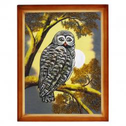 Картина &amp;quot;Сова&amp;quot; багет дерево 36х46 см, каменная крошка