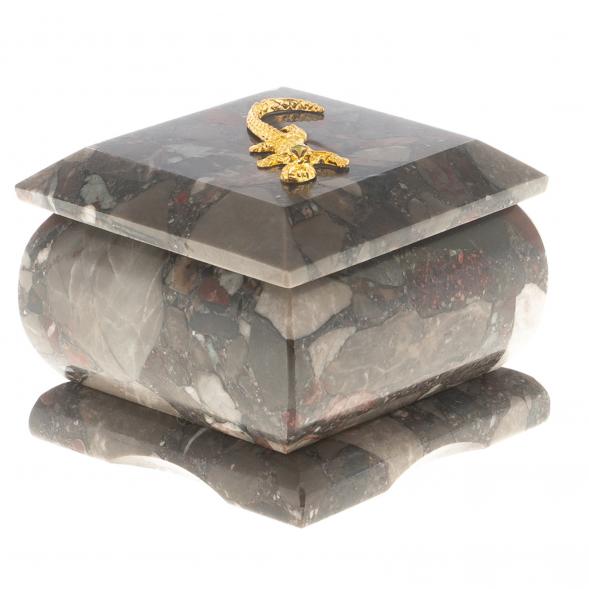 Шкатулка с ящерицей из конгломерата 124526