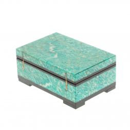 Шкатулка из камня амазонит 11х7,5х5 см