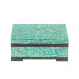 Шкатулка из камня амазонит 11х7,5х5 см