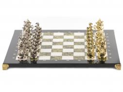 Шахматы подарочные "Средневековье" доска 44х44 см мрамор змеевик