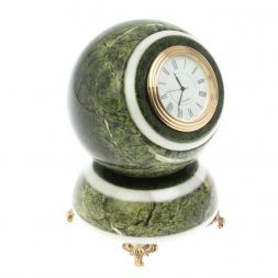 Часы шар "Антистресс" из змеевика 10,5 см