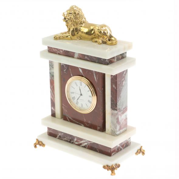 Часы &amp;quot;Лев&amp;quot; из мрамора и креноида 129868