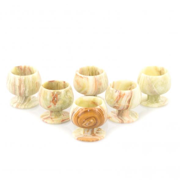 Рюмки для коньяка 55 мл набор 6 шт камень оникс 5,9х5,6 см в коробке (2,5х2,5) 121708