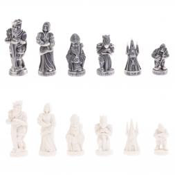 Шахматы "Северные народы" доска 40х40 см лемезит мрамор