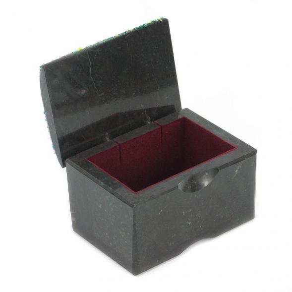 Шкатулка &amp;quot;Сундучок&amp;quot; змеевик рисунок зима 10х6,5х6,5 см 119690