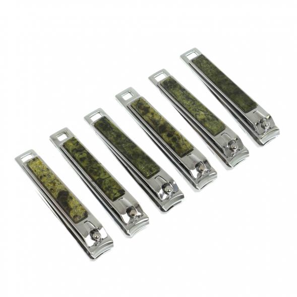 Кусачки для ногтей с камнем змеевик 129172