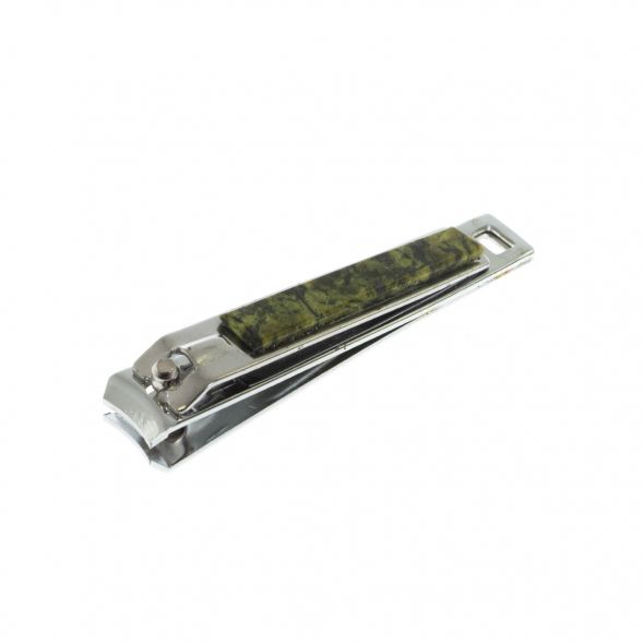 Кусачки для ногтей с камнем змеевик 129172