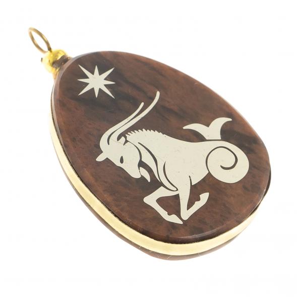 Брелок-кулон знак зодиака &amp;quot;Козерог&amp;quot; камень обсидиан 123034