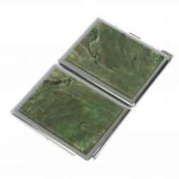 Портсигар 10 сигарет с зажигалкой камень жадеит