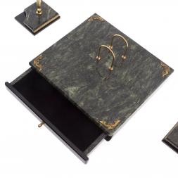 Письменный набор "Цезарь" с бюваром камень змеевик