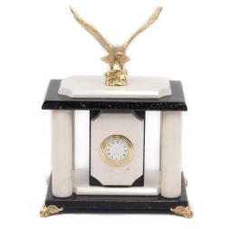 Часы &amp;quot;Орел&amp;quot; бронза мрамор змеевик