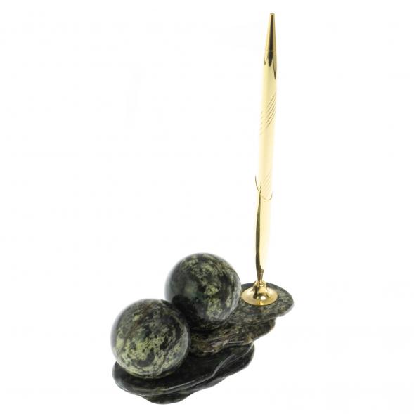 Композиция &amp;quot;Два шара&amp;quot; из змеевика с ручкой 128799