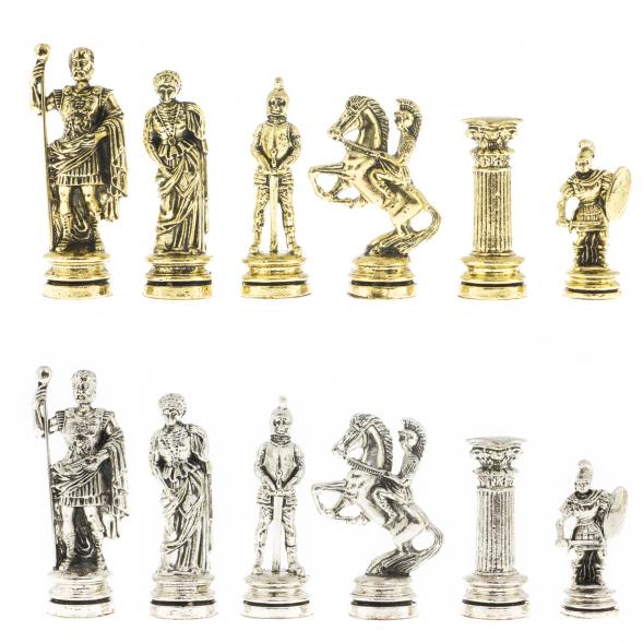 Шахматы &amp;quot;Древний Рим&amp;quot; доска 44х44 см мрамор с металлическими фигурами 122408