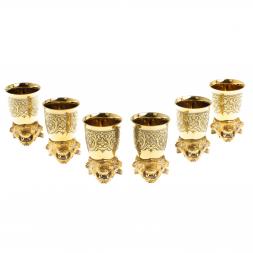 Подарочный набор стопки перевертыши &amp;quot;Тигр&amp;quot; 6 шт бронза Златоуст