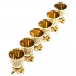 Подарочный набор стопки перевертыши &amp;quot;Тигр&amp;quot; 6 шт бронза Златоуст