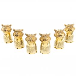 Подарочный набор стопки перевертыши &amp;quot;Тигр&amp;quot; 6 шт бронза Златоуст