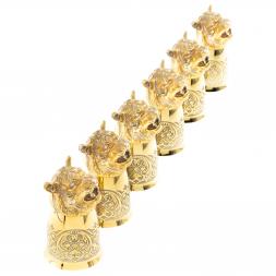 Подарочный набор стопки перевертыши &amp;quot;Тигр&amp;quot; 6 шт бронза Златоуст