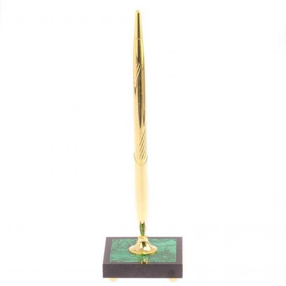 Подставка под ручку из малахита на ножках 6х6х21,5 см 125880