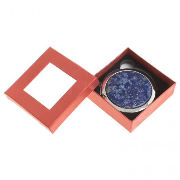 Зеркало круглое из камня лазурит цвет серебро 122767