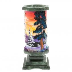 Ваза &amp;quot;Зима&amp;quot; из змеевика 8х8х17,5 см