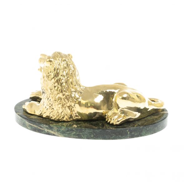 Статуэтка &amp;quot;Лев&amp;quot; из бронзы и шабровского змеевика 129406