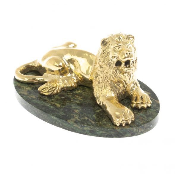 Статуэтка &amp;quot;Лев&amp;quot; из бронзы и шабровского змеевика 129406