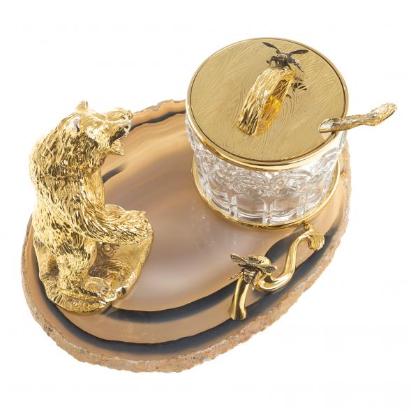 Медовница &amp;quot;Медведь&amp;quot; камень агат Златоуст 122844