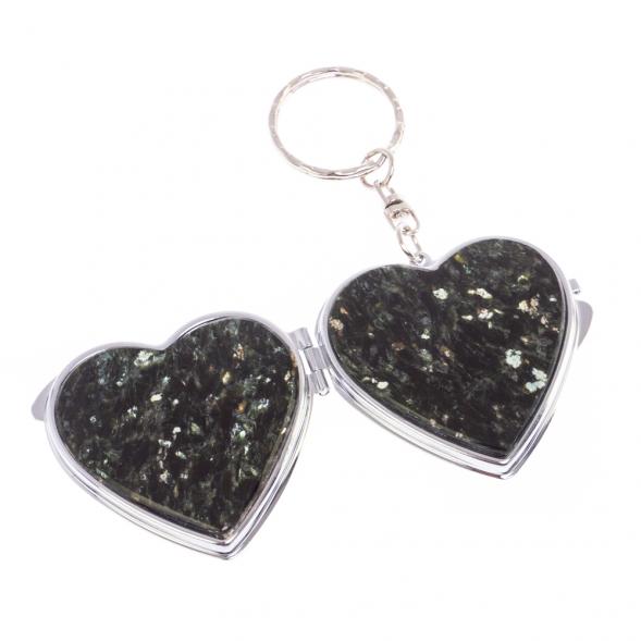 Складное зеркало брелок из мусковита Сердце 126633