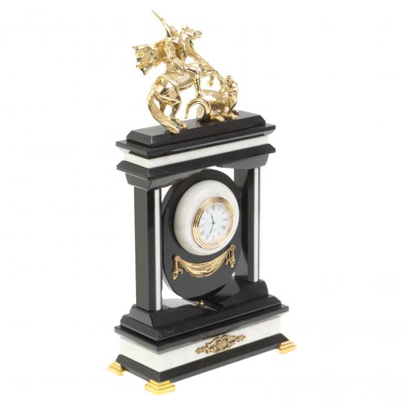 Часы &amp;quot;Георгий Победоносец&amp;quot; из мрамора и долерита с поворотным зеркалом 127251