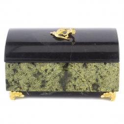 Шкатулка из камня &amp;quot;Сундук&amp;quot; большая змеевик 12,5х8х7,5 см