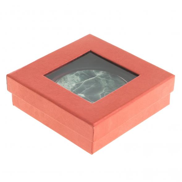 Зеркало круглое из камня офит цвет серебро 122789