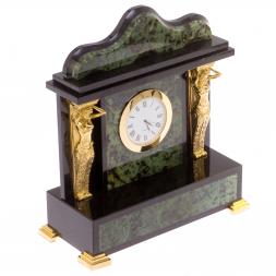 Часы &amp;quot;Кариатида&amp;quot; нефрит бронза 21х9х22,5 см